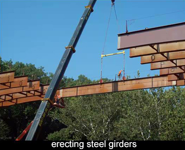 the base plates supporting the steel are not fully welded in their final position.